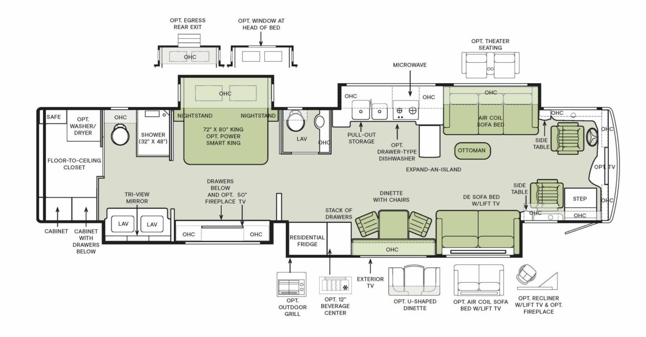2024 Tiffin Motorhomes Allegro Bus 45OPP Floorplan Image